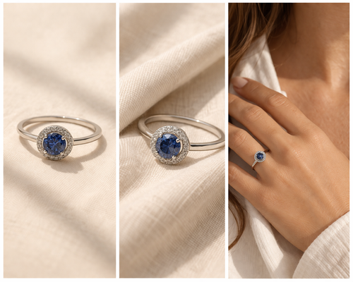 Azure Solitaire Ring – Sterling Silver
