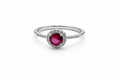 Radiance Halo Ring – Ruby (Round) | Sterling Silver