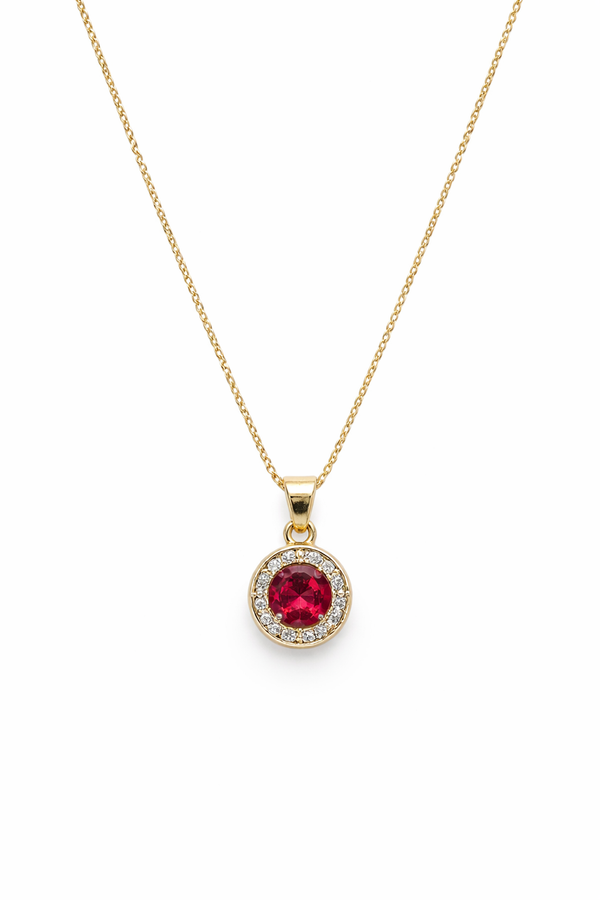 10K Gold Ruby Station – Necklace and Pendant