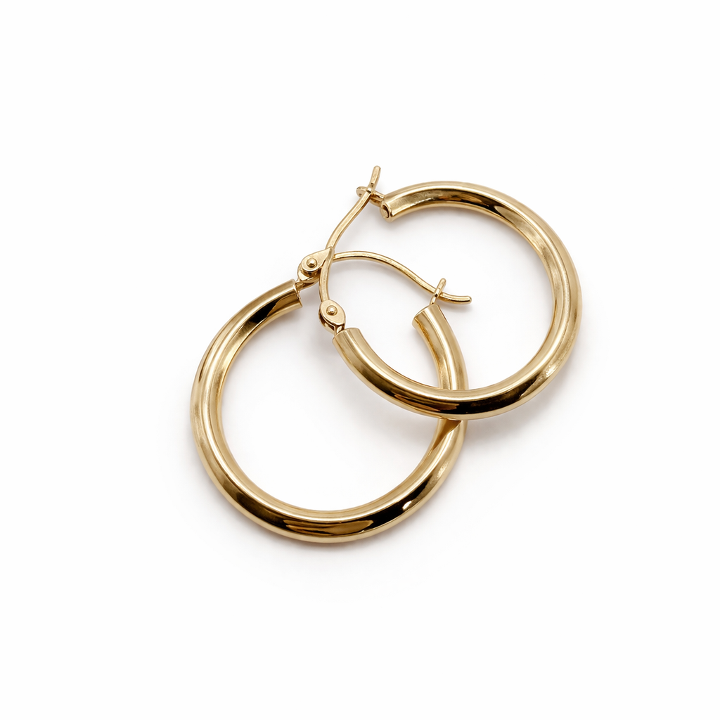 10K Yellow Gold Hoop Earrings (20 mm)