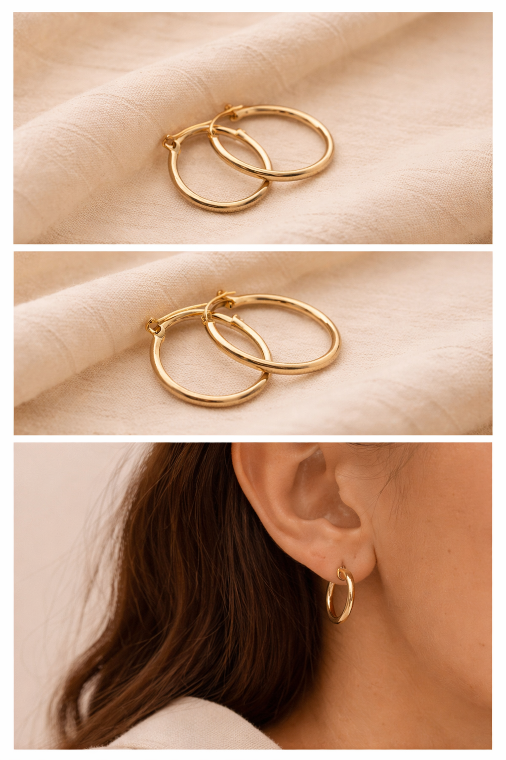 10K Yellow Gold Hoop Earrings (20 mm)