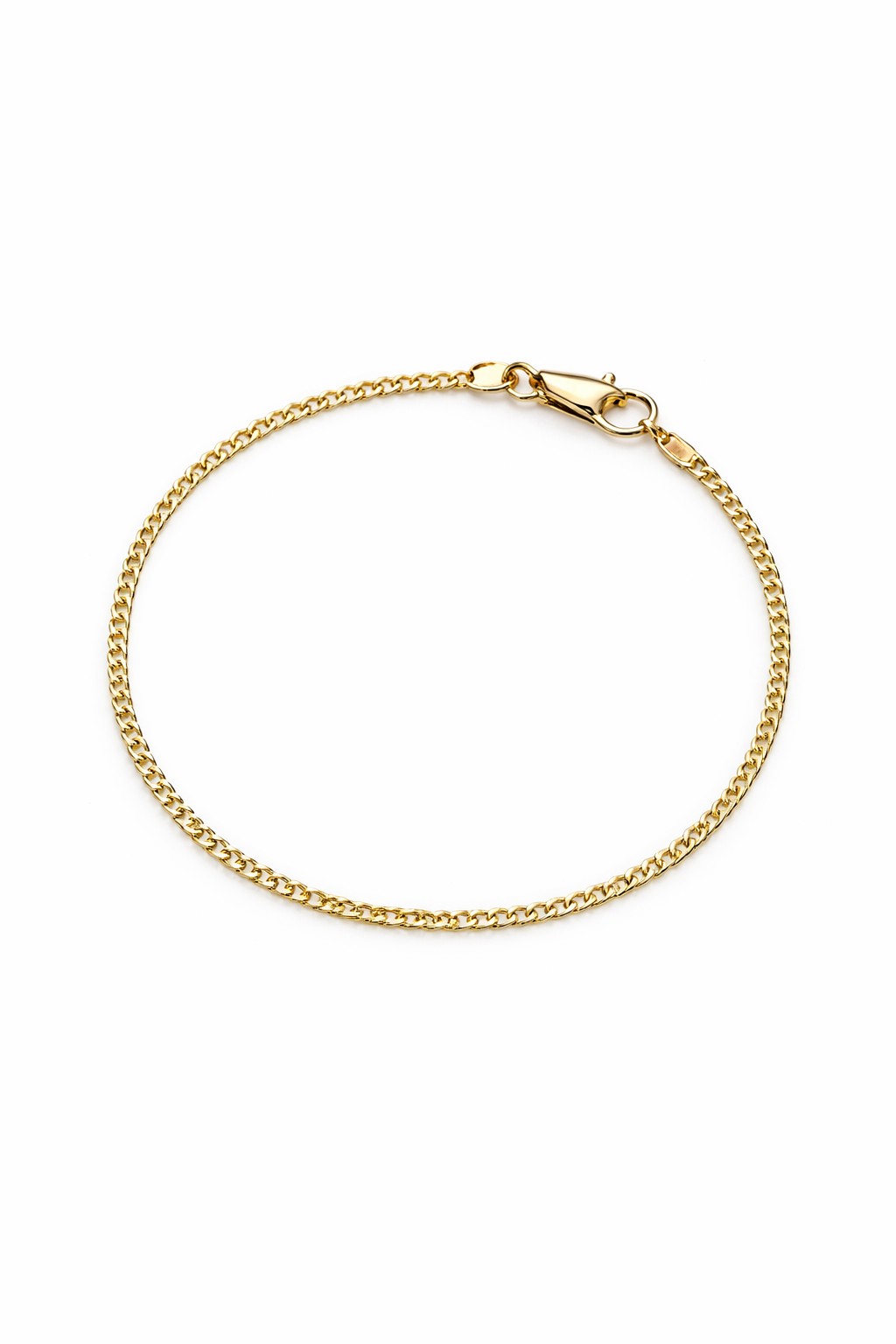 10K Gold Curb Chain Bracelet (8.25”, 2 mm)