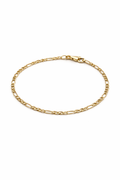 10K Solid Gold Figaro Bracelet (8” 2mm)