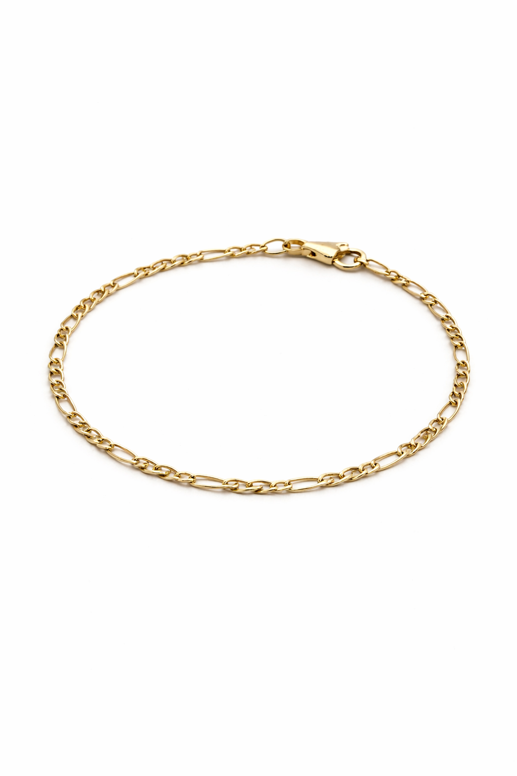 10K Solid Gold Figaro Bracelet (8” 2mm)