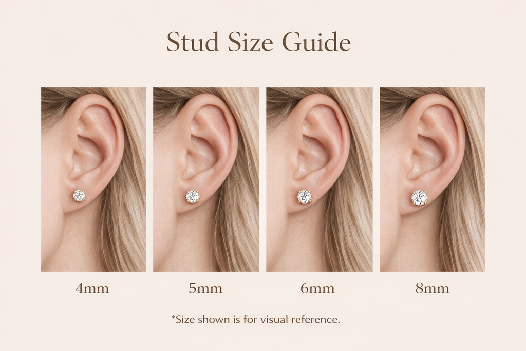 10K Yellow Gold Heart Stud Earrings