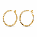 Pavé Crystal Gold Hoop Earrings – 14K Gold Filled (33mm)