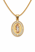 10K Solid Gold St. Jude Pendant – Oval Medal (24.9 mm)