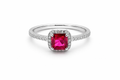 Radiance Halo Ring – Fuchsia (Sterling Silver)