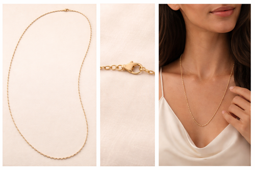 10K Gold Mirror Station Chain (18”, 1.2 mm)