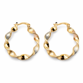 Mancerat Wave Hoop Earrings – 14K Gold Filled Textured Hoops (30mm)