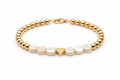 Pearl Heart Beaded Bracelet – 18K Gold Filled