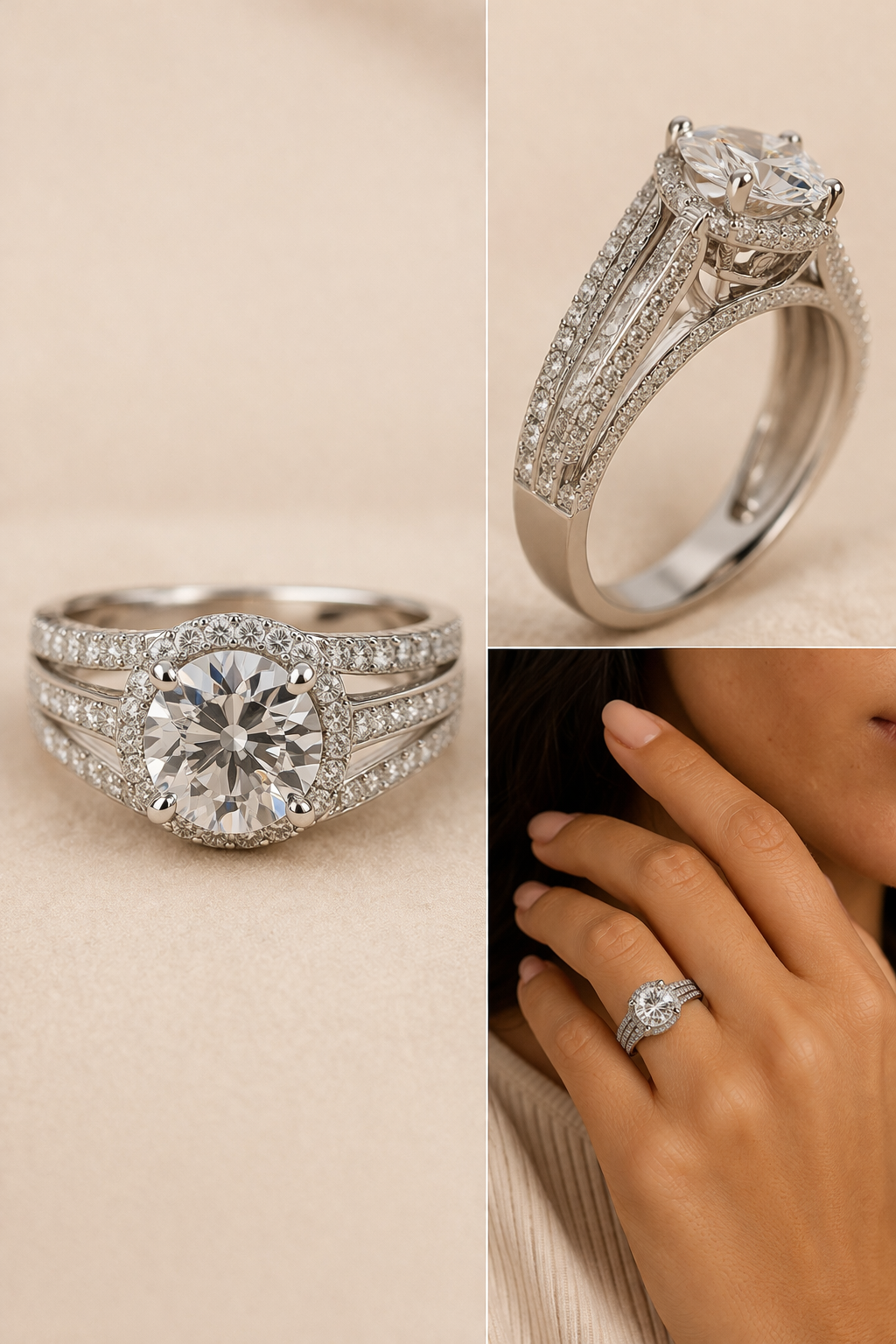 Sterling Silver Moissanite Statement Ring (5.08 CTW, Size 5)
