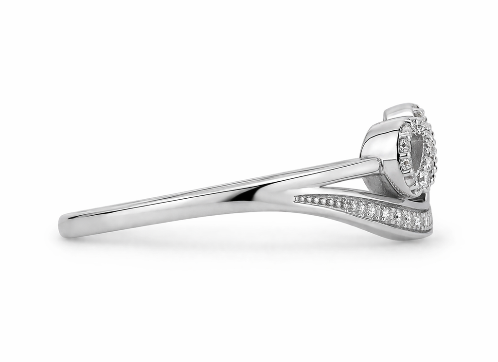 Sterling Silver Infinity Ring with Diamond Accents (Size 7)