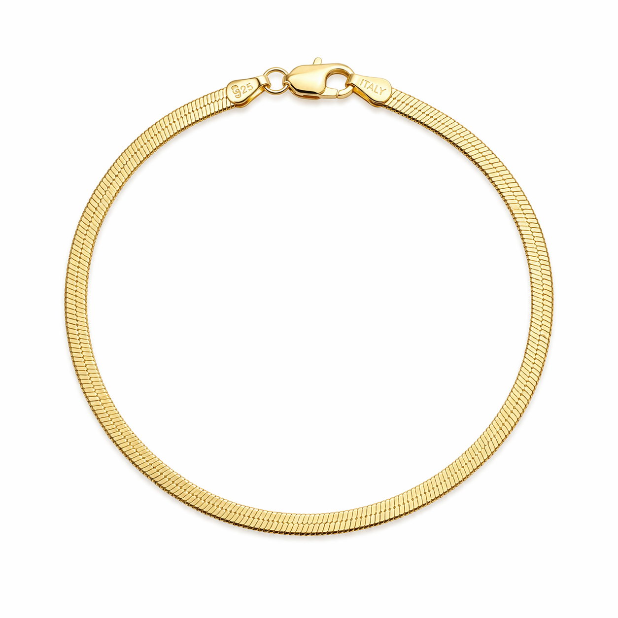 Italian Gold-Plated Sterling Silver Bracelet (Approx. 8”)