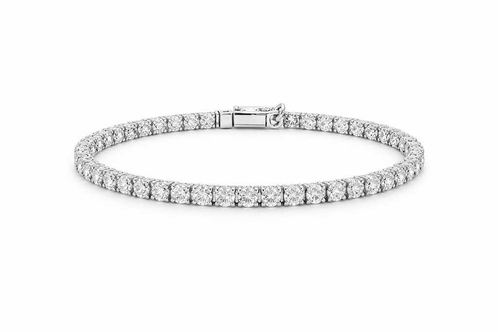 Sterling Silver Moissanite Tennis Bracelet (4.97 CTW, 7.5”)