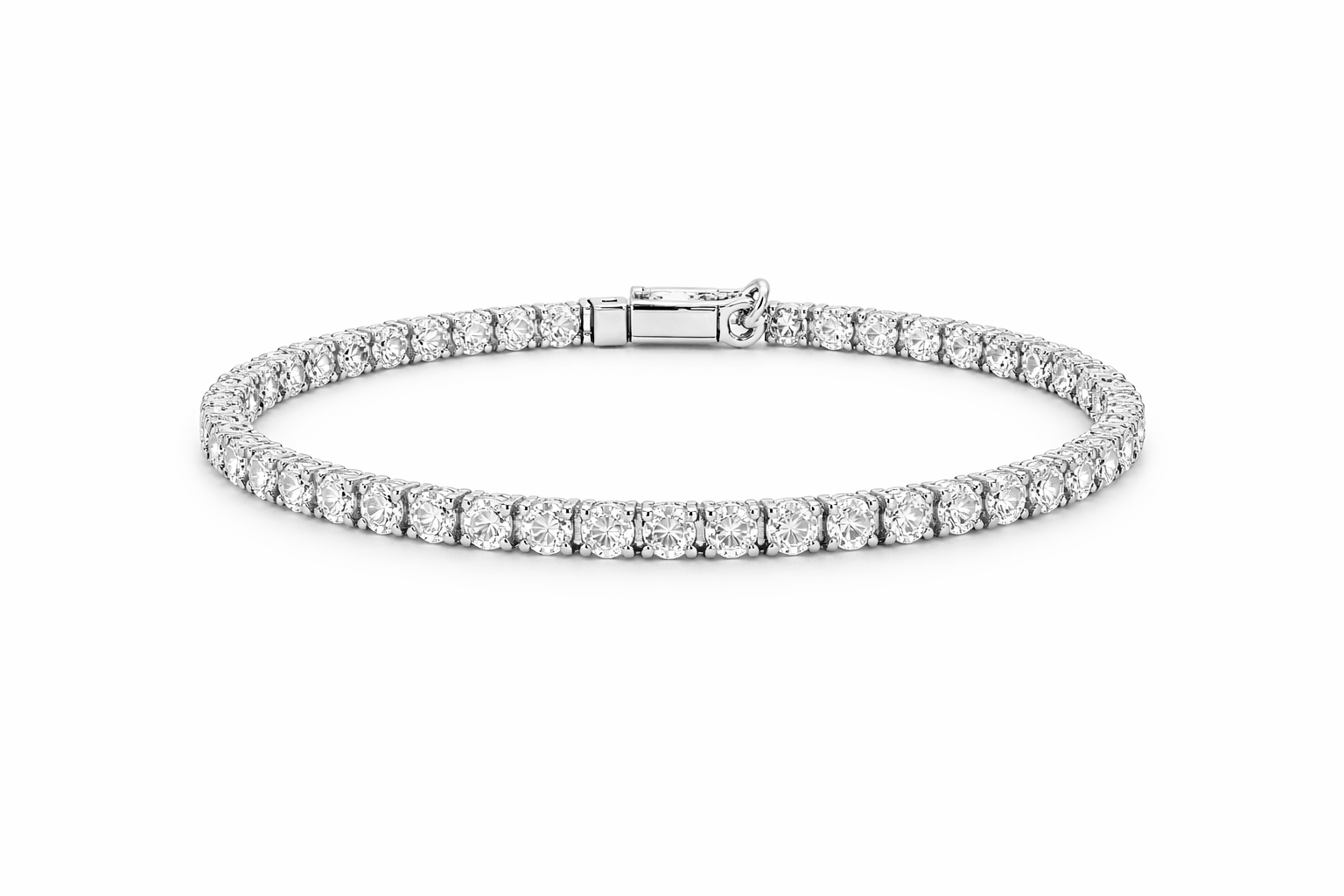 Sterling Silver Moissanite Tennis Bracelet (4.97 CTW, 7.5”)