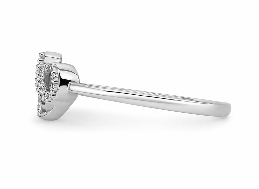 Sterling Silver Infinity Ring with Diamond Accents (Size 7)
