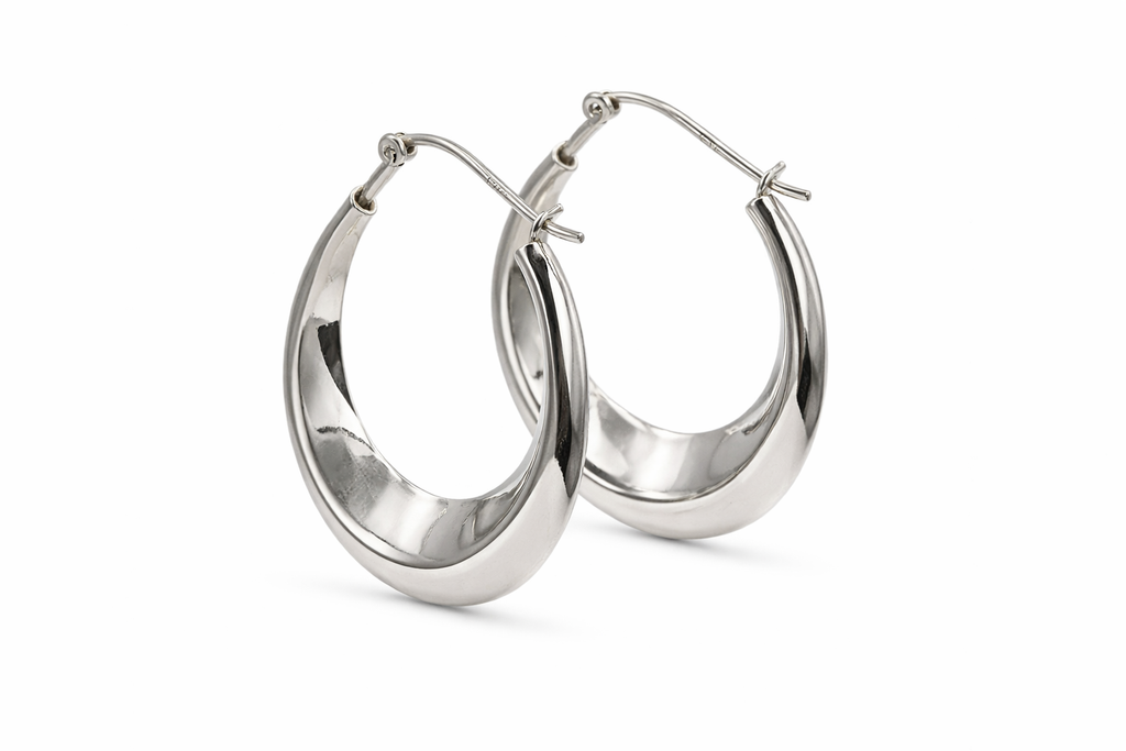 Sterling Silver Hoop Earrings (33 mm)