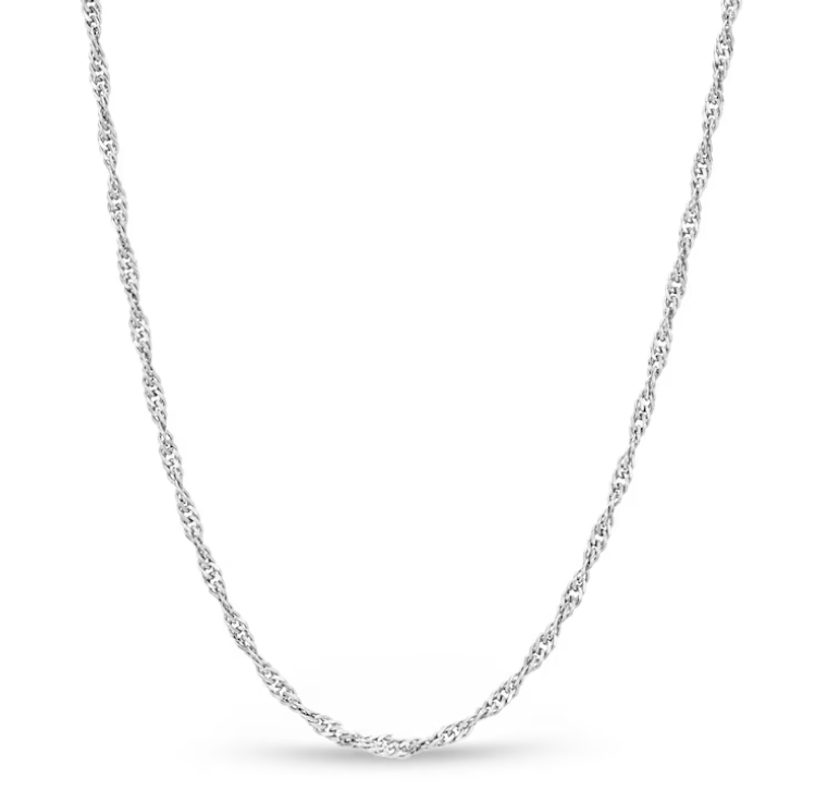 Sterling Silver Singapore Chain (20”, 1.8 mm)