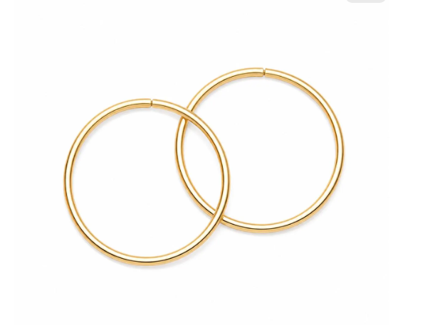 10K Gold Hoop Earrings (15 mm)