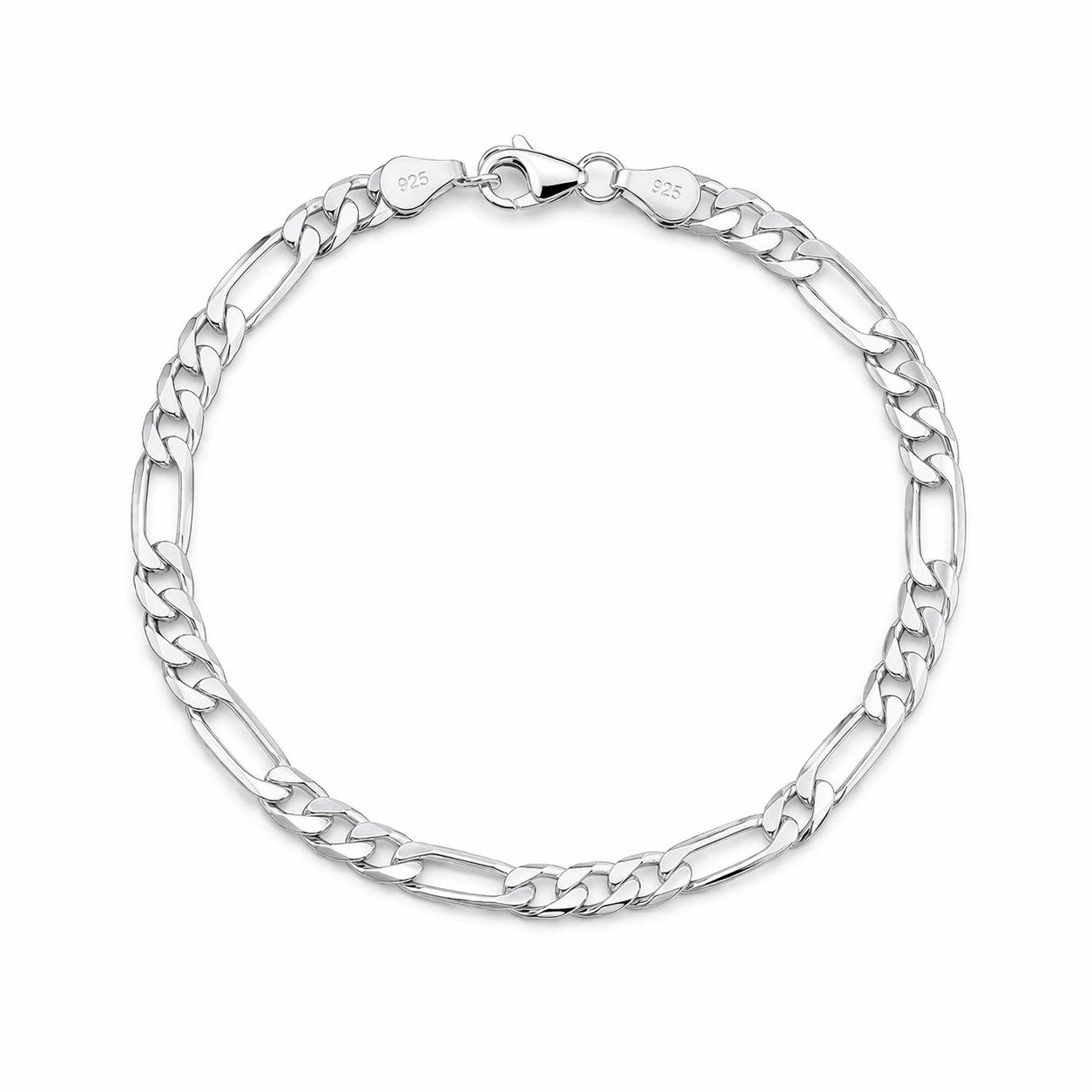 Sterling Silver Figaro Bracelet (7.5”, 4.6 mm)