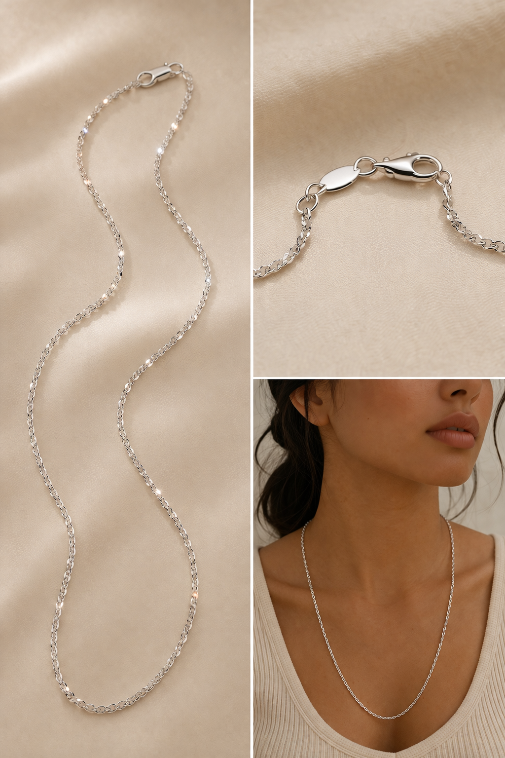 Sterling Silver Diamond-Cut Singapore Chain (22”)