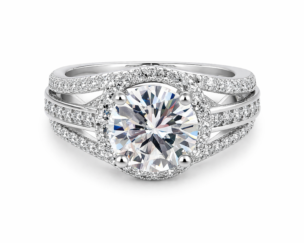 Sterling Silver Moissanite Statement Ring (5.08 CTW, Size 5)