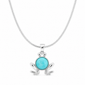 Discover the Sterling Silver Amazonite Frog Necklace by Mancerat. Featuring a genuine round amazonite gemstone on a polished sterling silver chain, this playful nature-inspired pendant is perfect for everyday wear and thoughtful gifting.