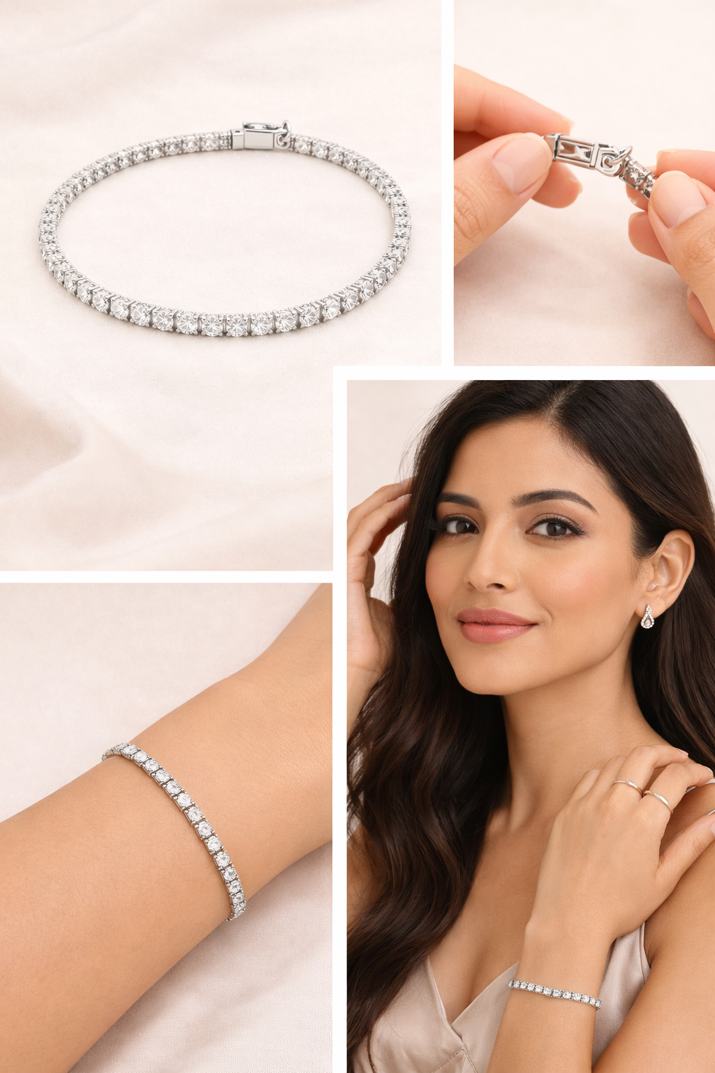 Sterling Silver Moissanite Tennis Bracelet (4.97 CTW, 7.5”)