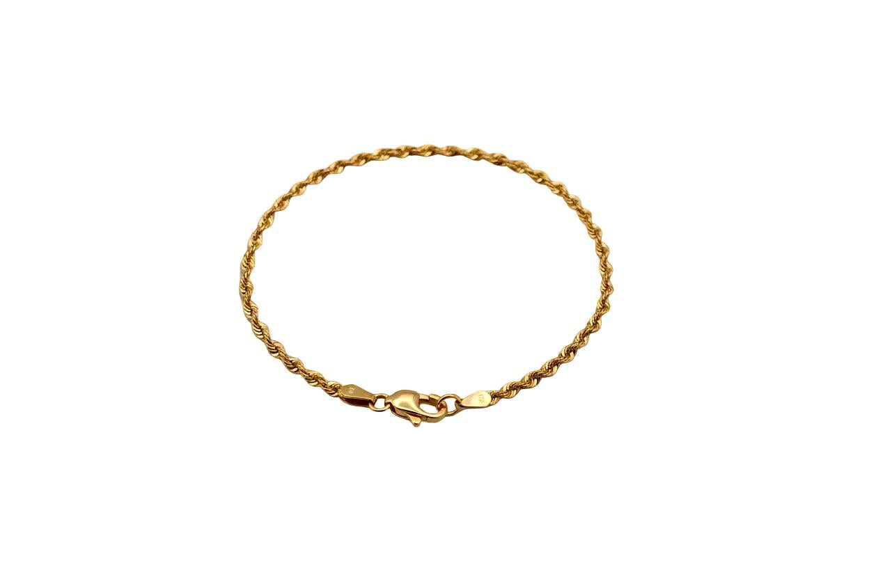 Diamond-Cut Rope Chain Bracelet (10K Gold)