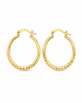 Diamond-Cut Gold Hoop Earrings – 14K Gold Filled (30mm)