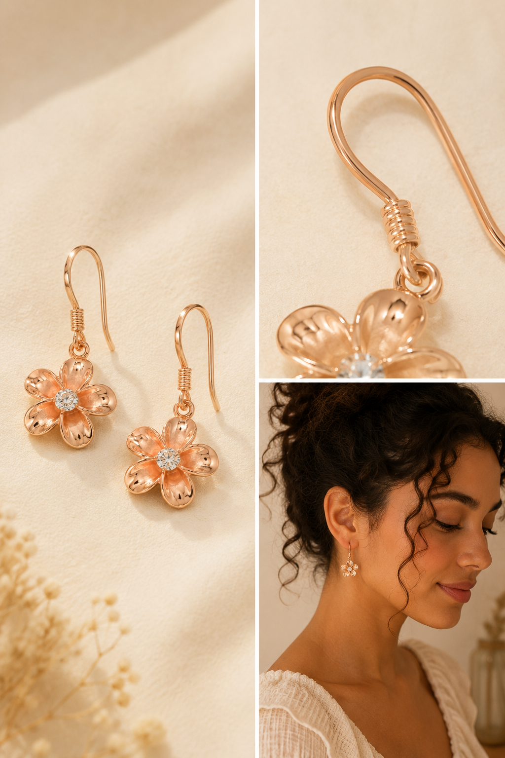 Plumeria Bloom Earrings – Sterling Silver