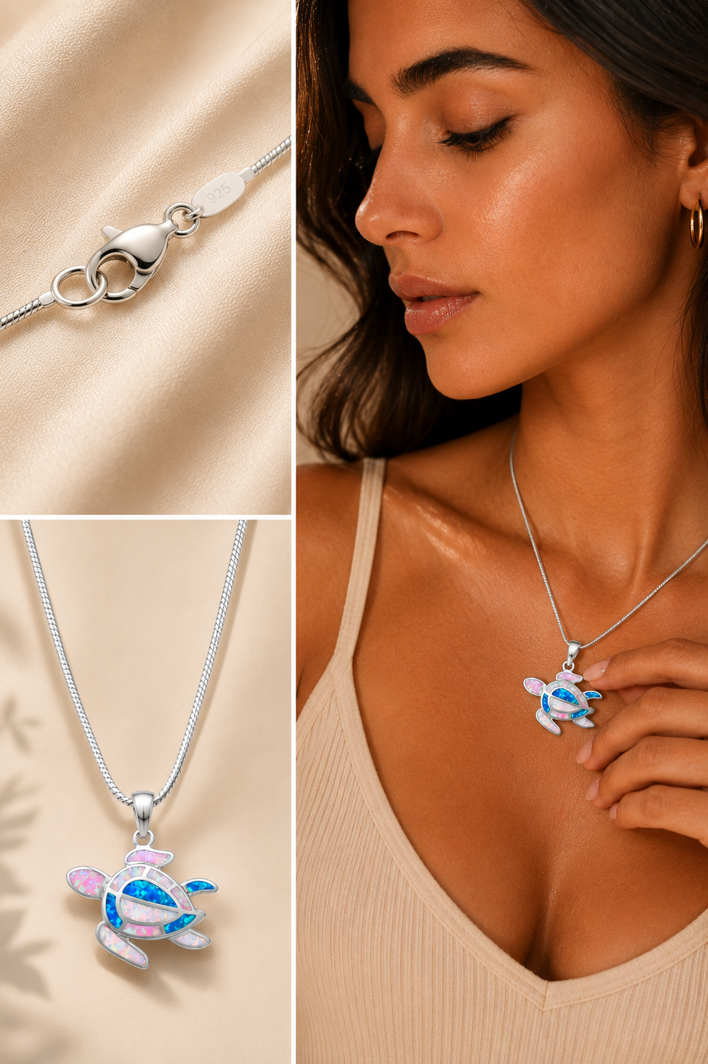 Island Mosaic Sea Turtle Necklace | Sterling Silver | Designed in Hawaii