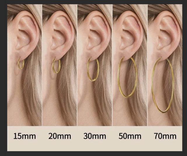 Sterling Silver Ridged Hoop Earrings (32.9 mm)