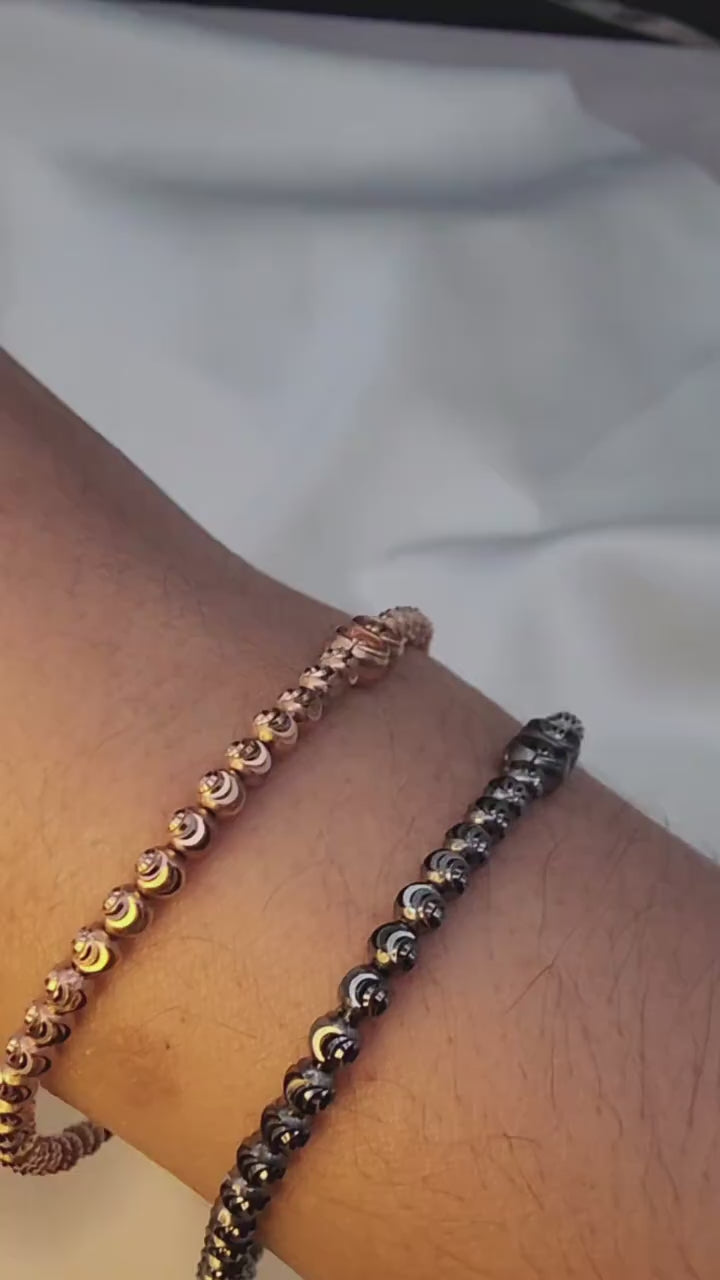 Sterling Silver Beaded Stretch Bracelet (7.5”)