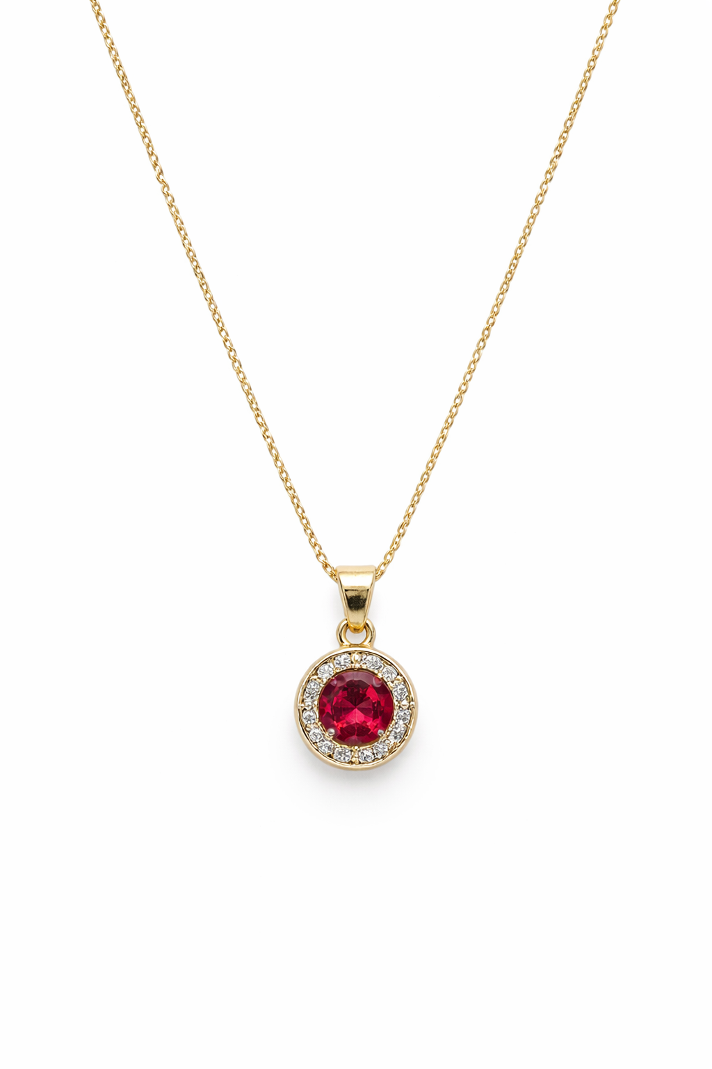 10K Gold Ruby Station – Necklace and Pendant